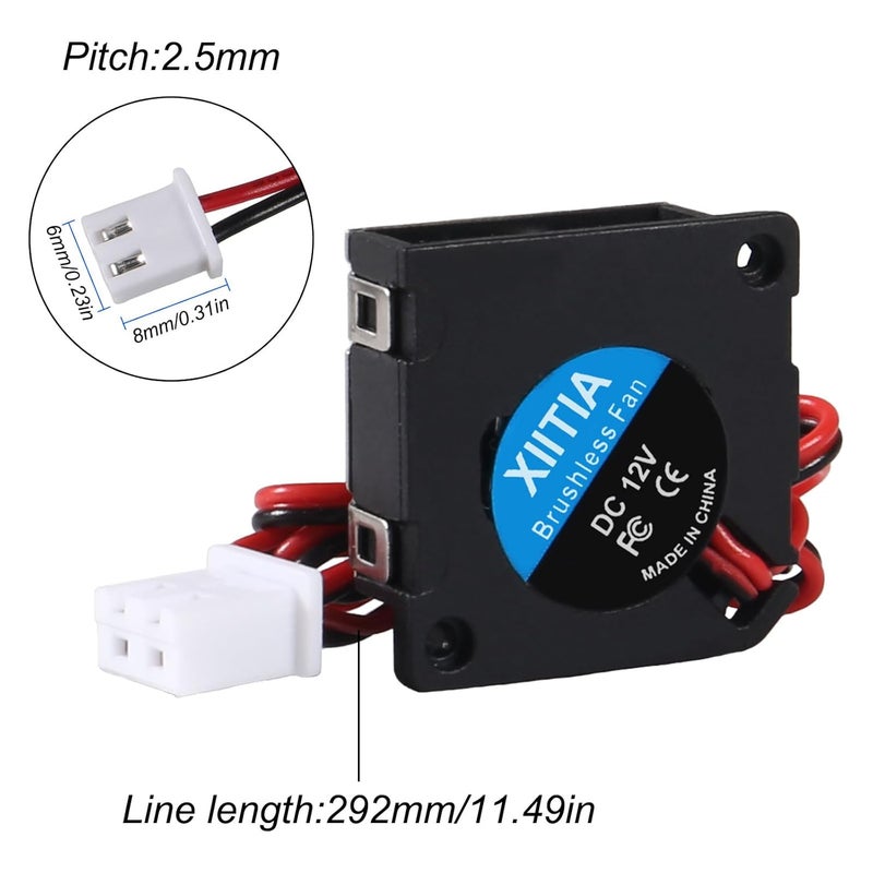XIITIA 6pcs DC 20mm Fan 24V 2006/20x20x6mm Sleeve Bearings Brushless DC Cooling Blower Fan with 2 Pin Terminal for 3D Printer Parts - Image 4